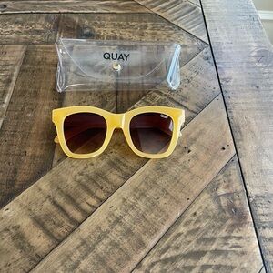 {Quay Australia} Yellow Frame Sunglasses with Brown Gradient Lenses